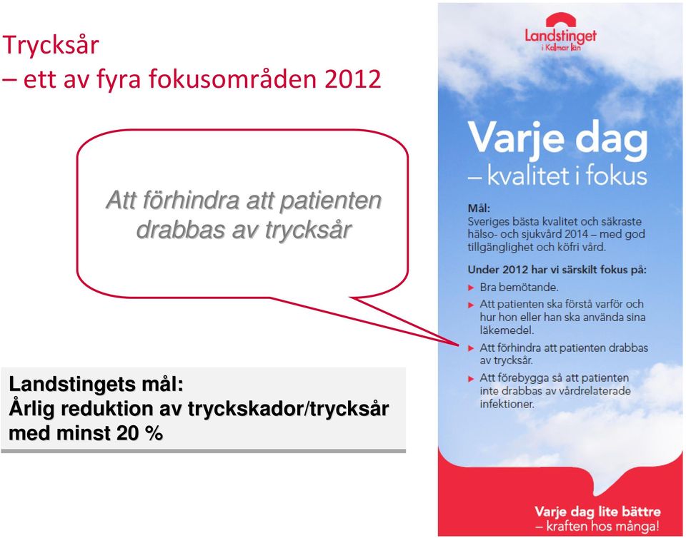 trycksår Landstingets mål: m Årlig