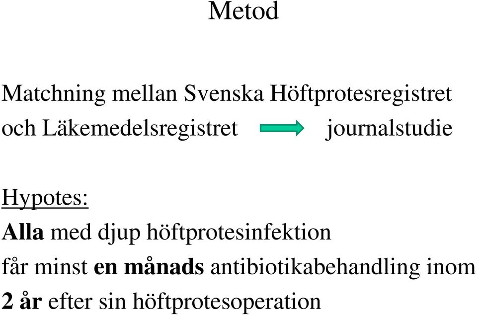 med djup höftprotesinfektion får minst en månads