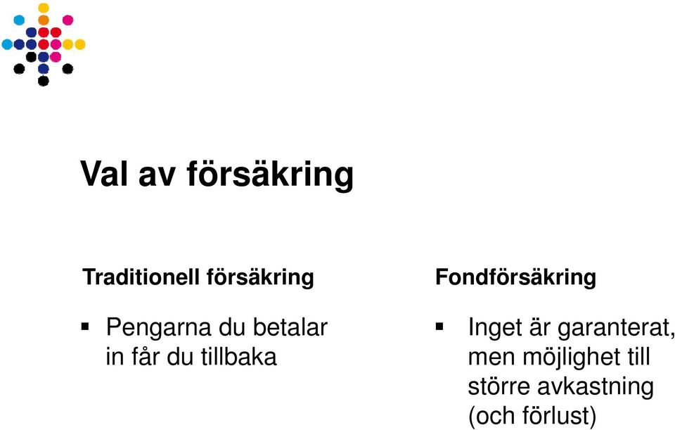 Fondförsäkring Inget är garanterat, men