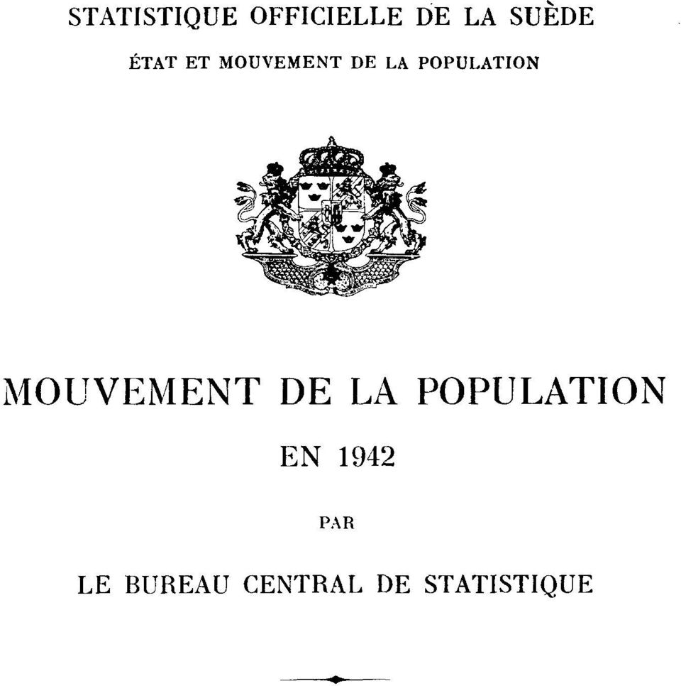 MOUVEMENT DE LA POPULATION EN 1942