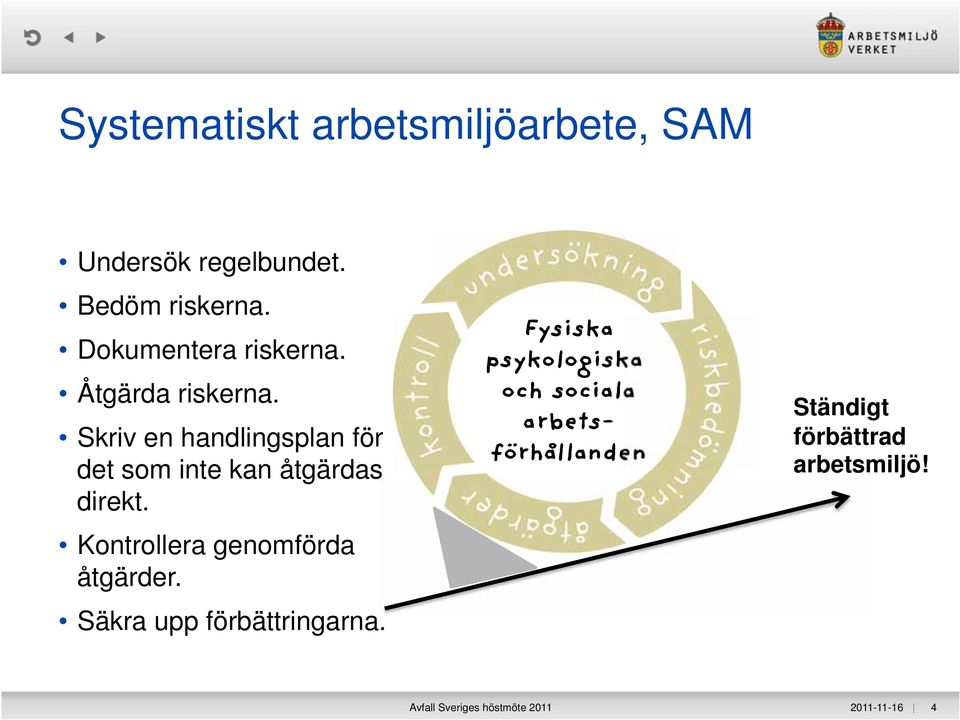 Skriv en handlingsplan för det som inte kan åtgärdas direkt.