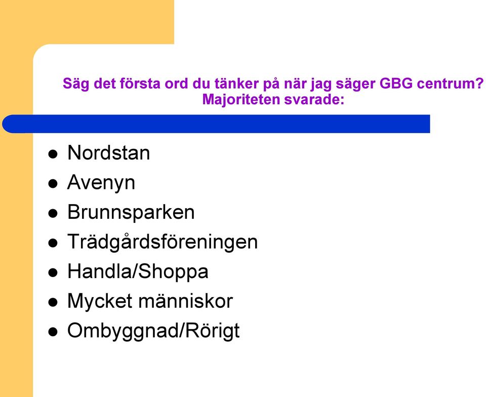 Majoriteten svarade: Nordstan Avenyn