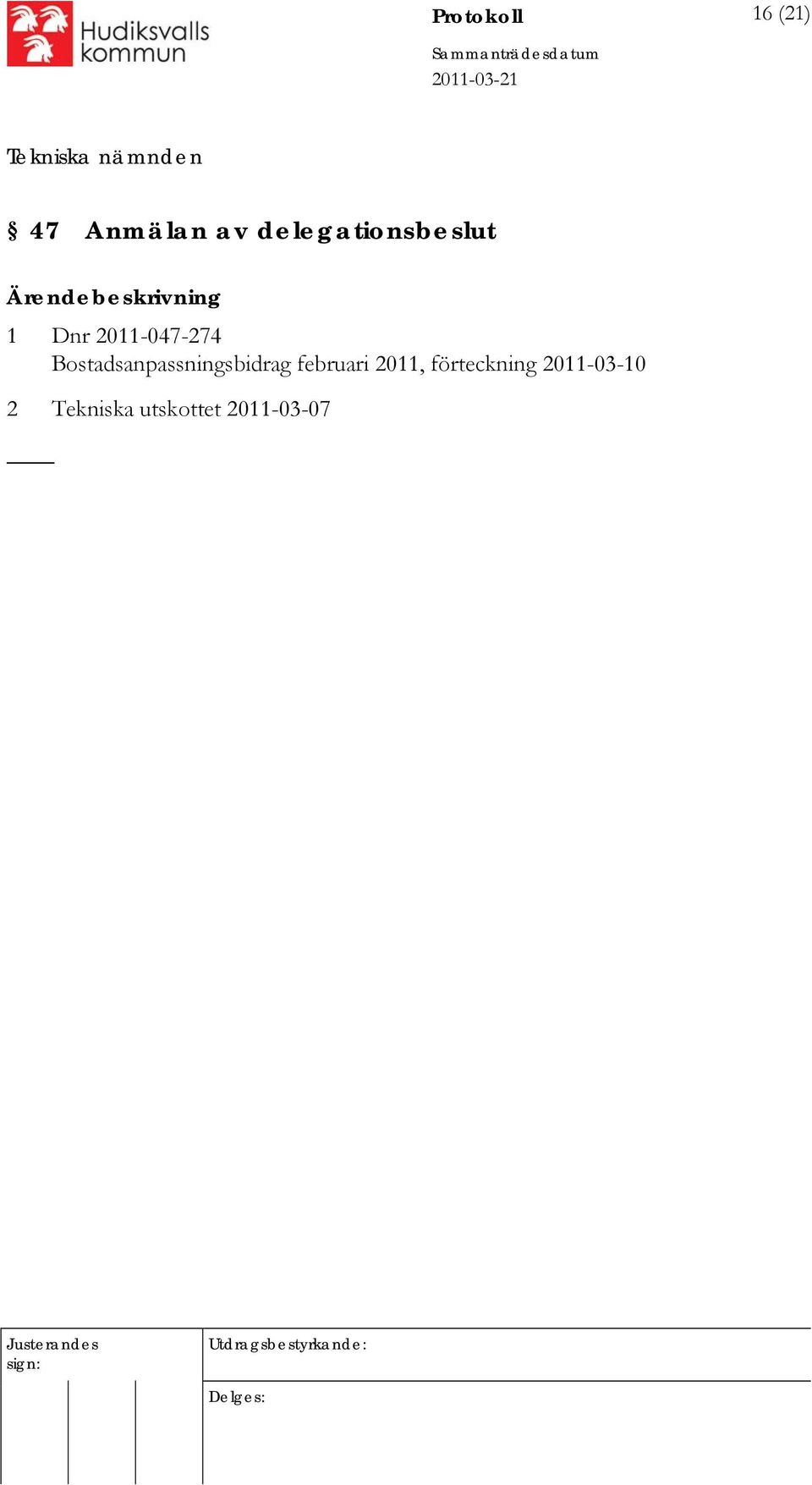 Bostadsanpassningsbidrag februari 2011,