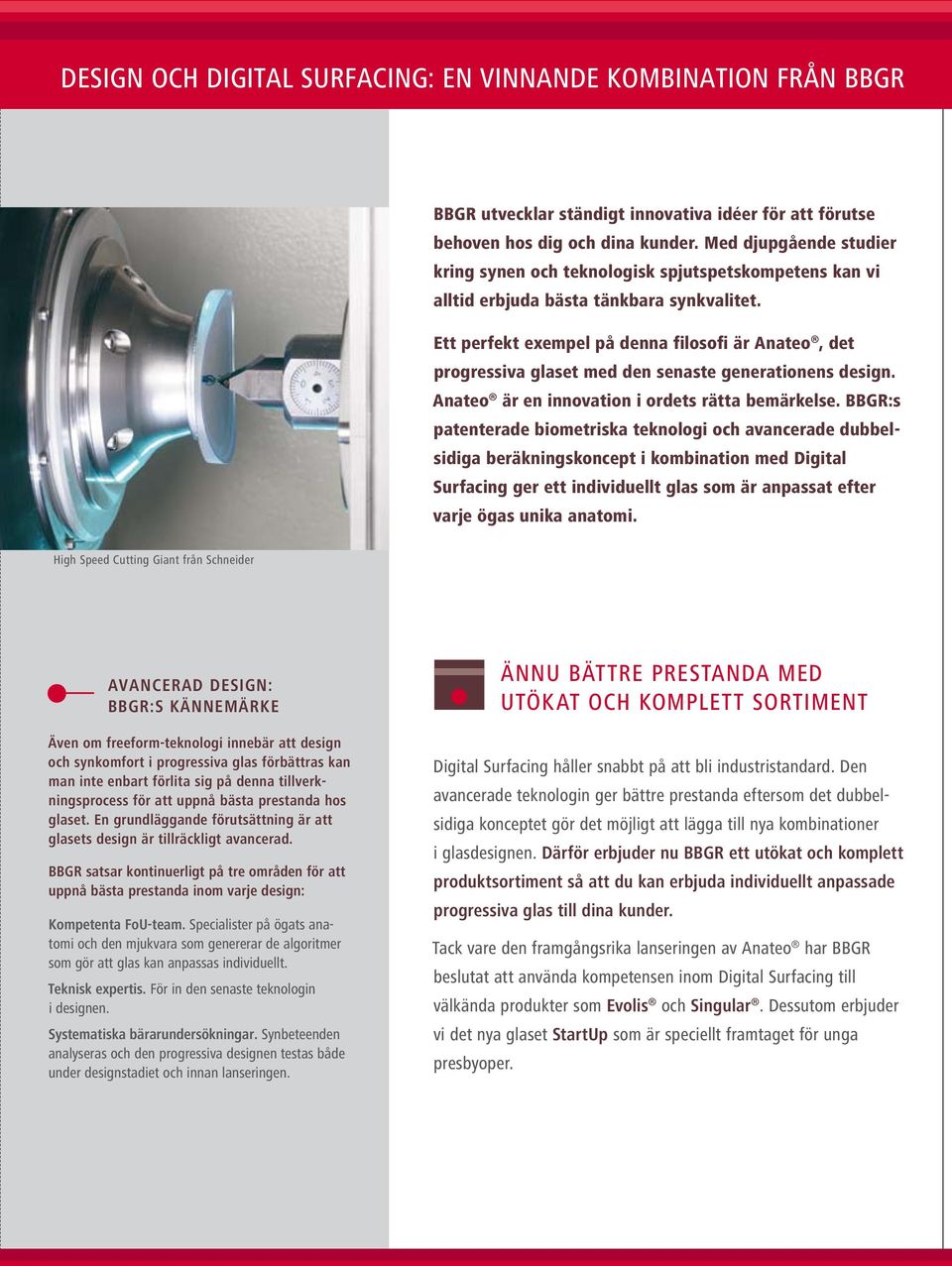 Ett perfekt exempel på denna filosofi är Anateo, det pro gressiva glaset med den senaste generationens design. Anateo är en innovation i ordets rätta bemärkelse.