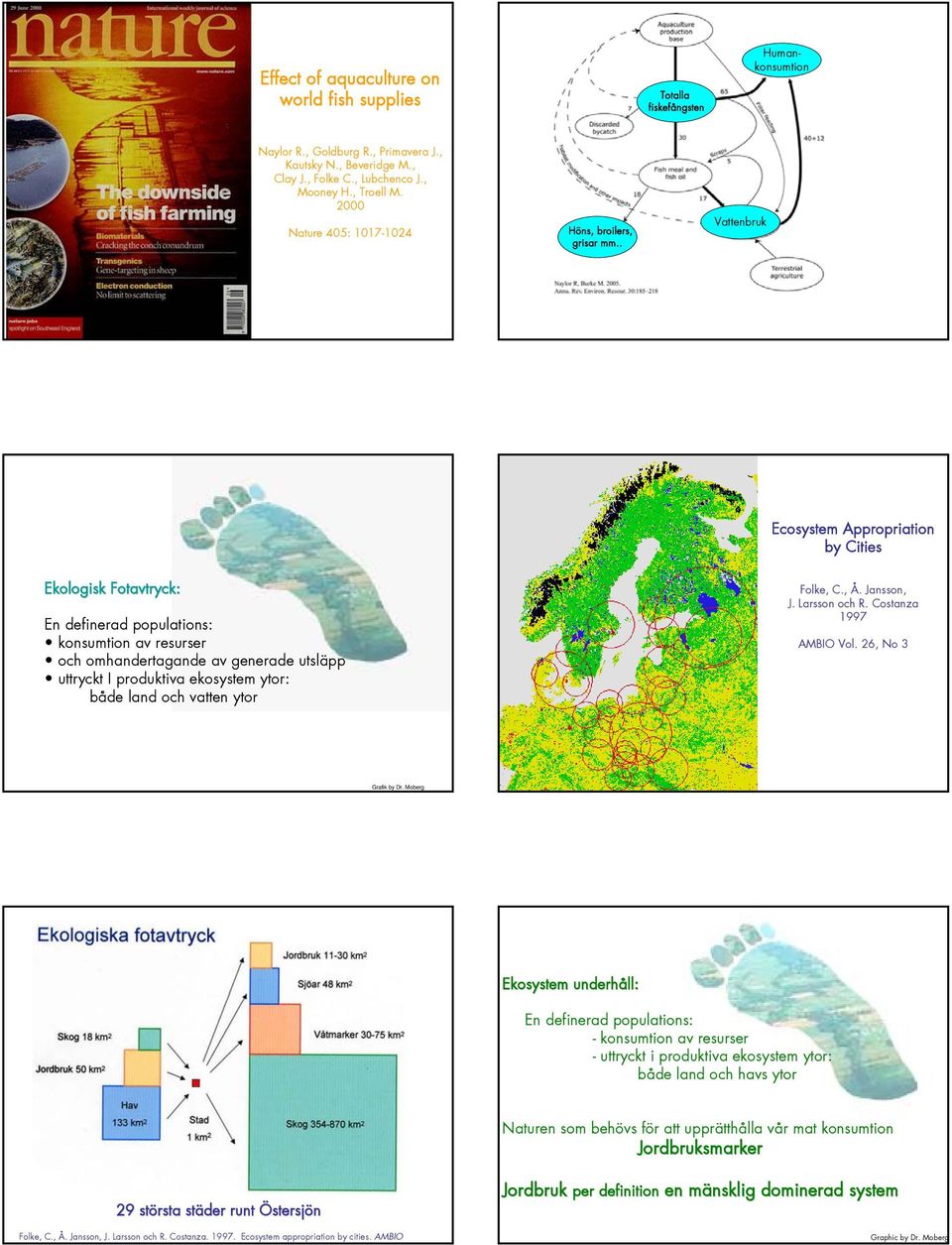 . Vattenbruk Lagoon patch reefs Ecosystem Appropriation by Cities Ekologisk Fotavtryck: En definerad populations: konsumtion av resurser och omhandertagande av generade utsläpp uttryckt I produktiva