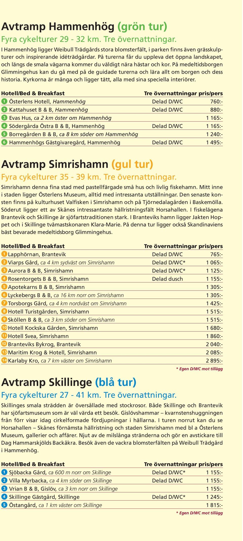 På medeltidsborgen Glimmingehus kan du gå med på de guidade turerna och lära allt borgen och dess historia. Kyrkorna är många och ligger tätt, alla med sina speciella interiörer.