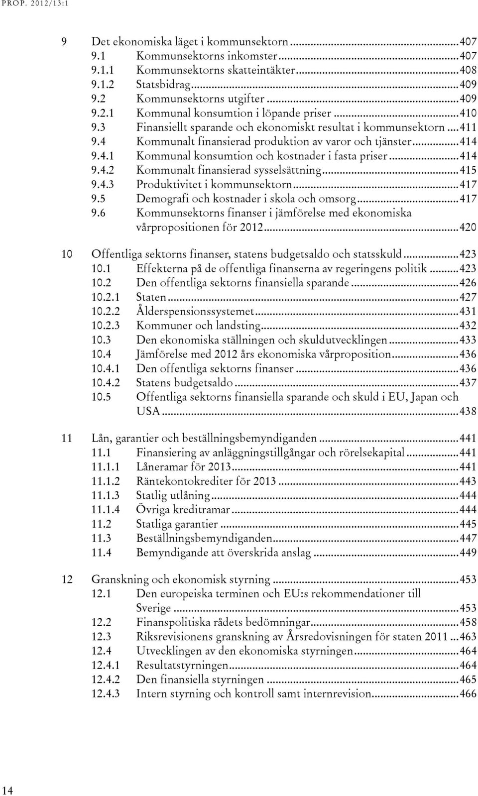 .. 414 9.4.2 Kommunalt finansierad sysselsättning... 415 9.4.3 Produktivitet i kommunsektorn... 417 9.5 Demografi och kostnader i skola och omsorg... 417 9.6 Kommunsektorns finanser i jämförelse med ekonomiska vårpropositionen för 2012.