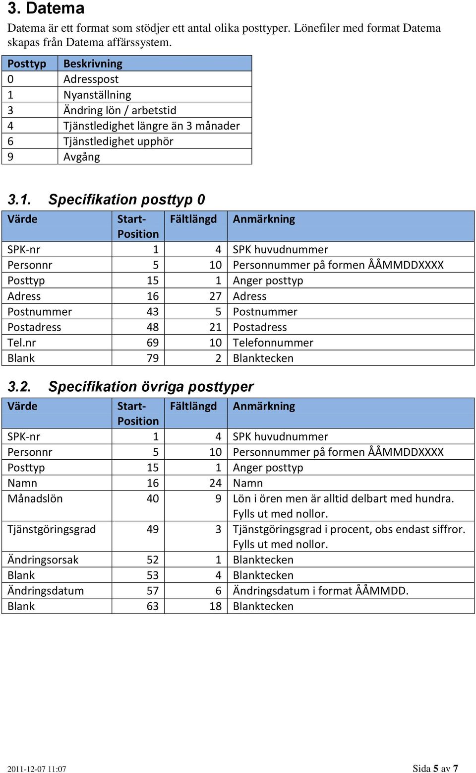 Nyanställning 3 Ändring lön / arbetstid 4 Tjänstledighet längre än 3 månader 6 Tjänstledighet upphör 9 Avgång 3.1.