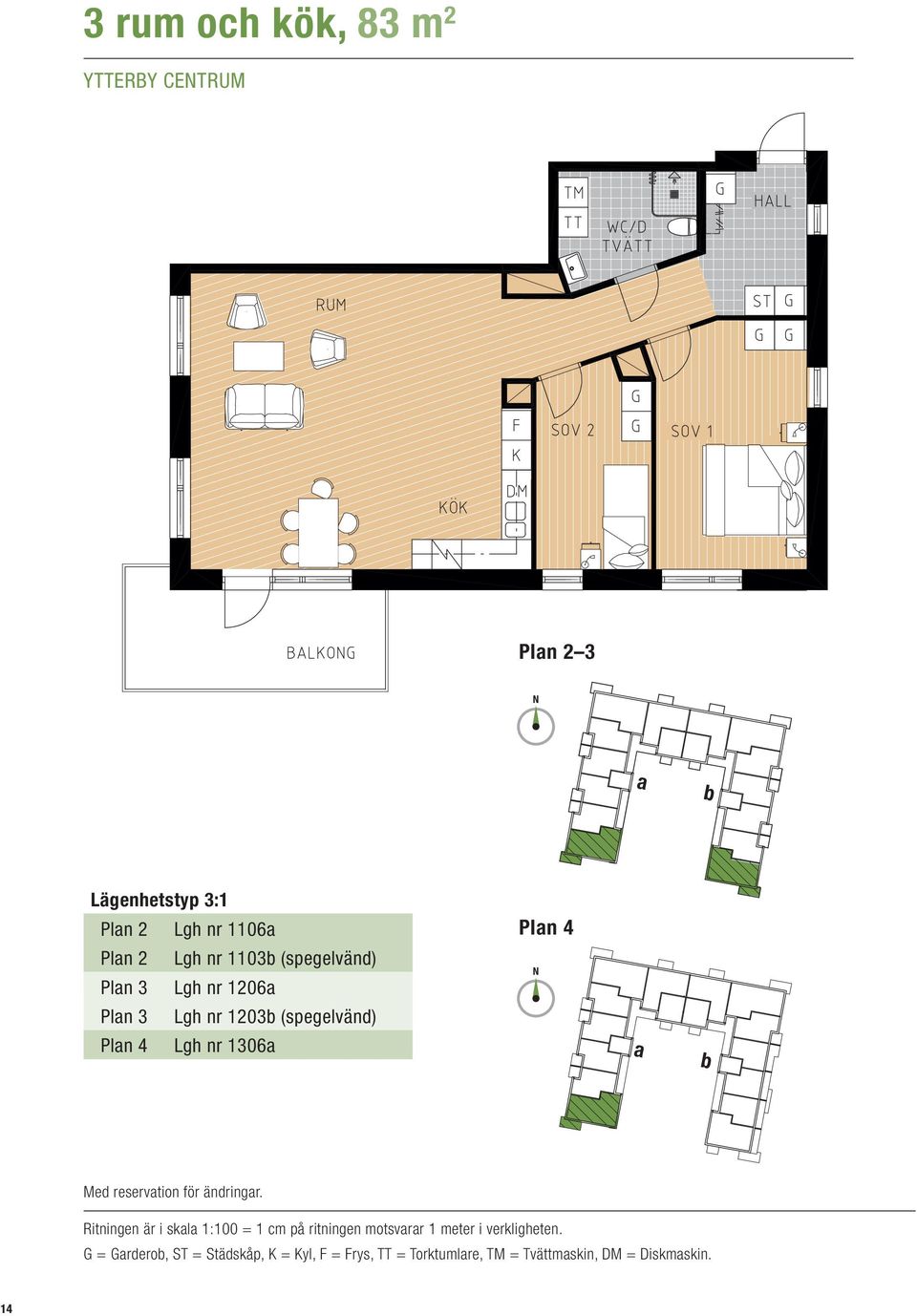 (spegelvänd) Plan 3 Lgh nr 1206a Plan 3 Lgh