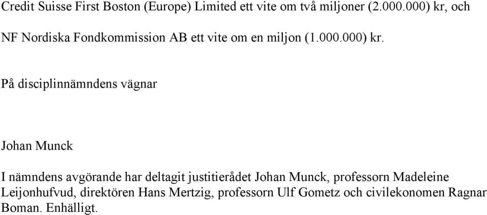och NF Nordiska Fondkommission AB ett vite om en miljon (1.000.000) kr.
