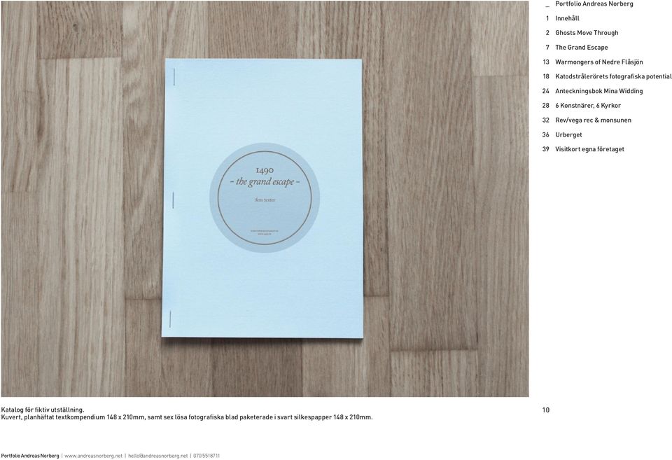 210mm, samt sex lösa fotografiska blad