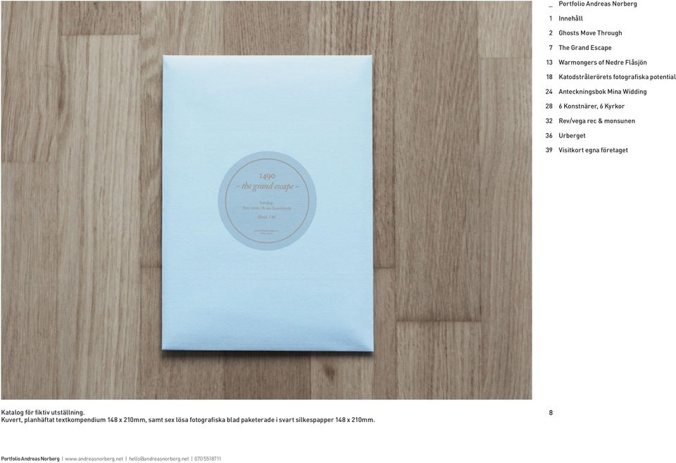 210mm, samt sex lösa fotografiska blad