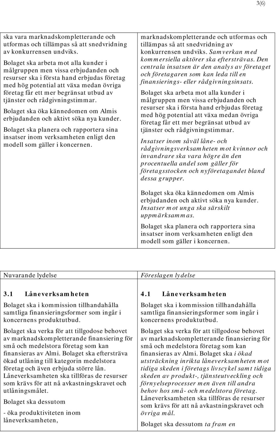 tjänster och rådgivningstimmar. Bolaget ska öka kännedomen om Almis erbjudanden och aktivt söka nya kunder.