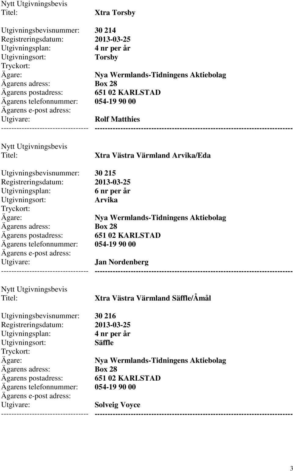 per år Arvika Jan Nordenberg Xtra Västra