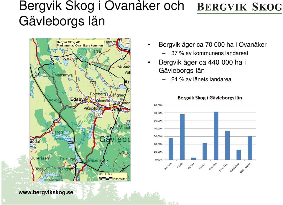 av kommunens landareal Bergvik äger ca 440