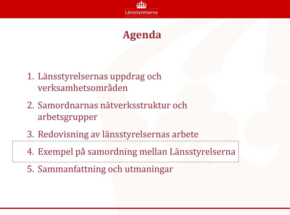 Samordnarnas nätverksstruktur och arbetsgrupper 3.