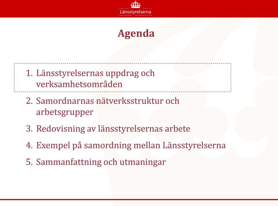 Samordnarnas nätverksstruktur och arbetsgrupper 3.