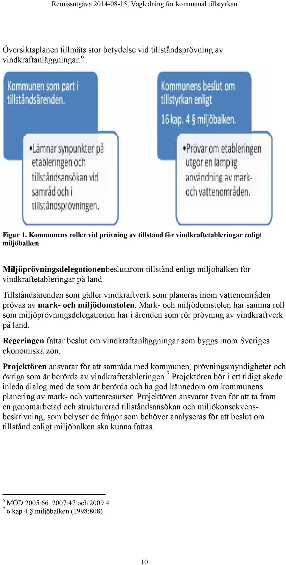 Tillståndsärenden som gäller vindkraftverk som planeras inom vattenområden prövas av mark- och miljödomstolen.