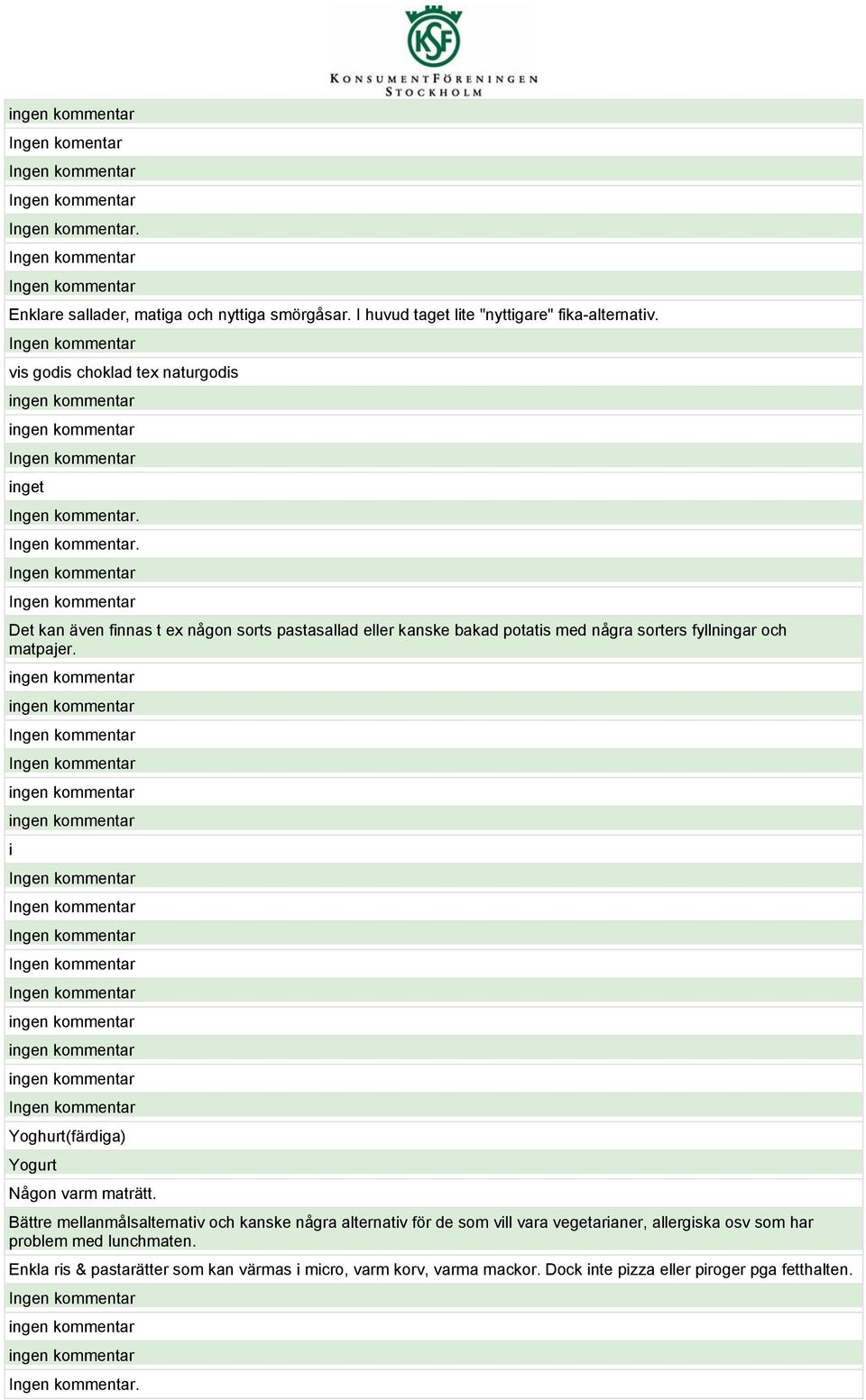 . Det kan även fnnas t ex någon sorts pastasallad eller kanske bakad potats med några sorters fyllnngar och matpajer.