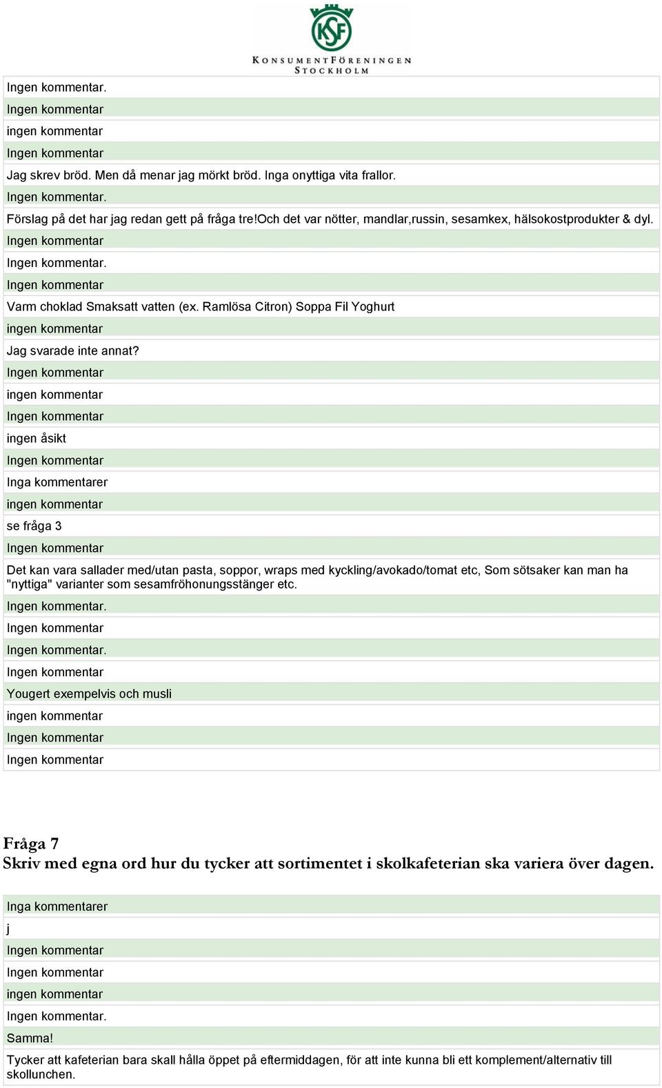 Inga kommentarer se fråga 3 Det kan vara sallader med/utan pasta, soppor, wraps med kycklng/avokado/tomat etc, Som sötsaker kan man ha "nyttga" varanter som sesamfröhonungsstänger etc.