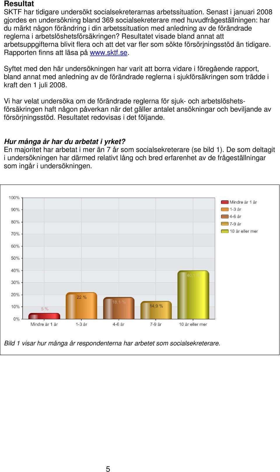 arbetslöshetsförsäkringen? Resultatet visade bland annat att arbetsuppgifterna blivit flera och att det var fler som sökte försörjningsstöd än tidigare. Rapporten finns att läsa på www.sktf.se.