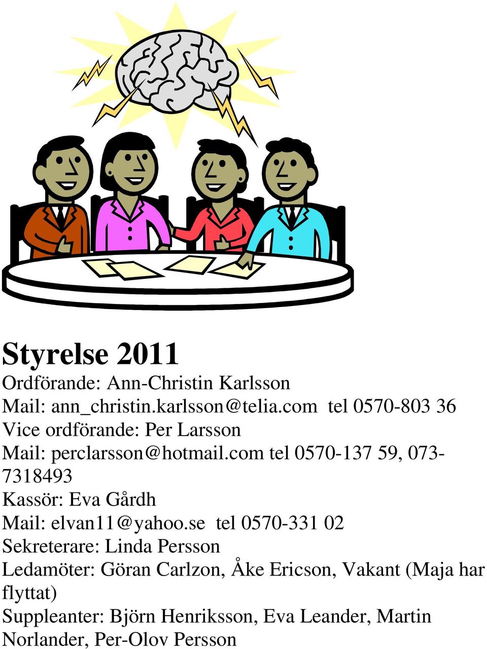 com tel 0570-137 59, 073-7318493 Kassör: Eva Gårdh Mail: elvan11@yahoo.