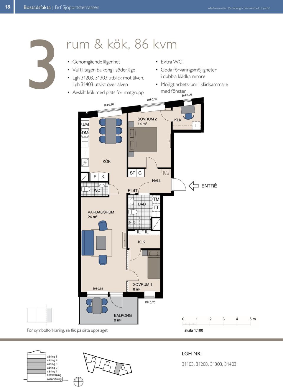 gh arbetsrum), lägenhet kök, med 6 sjöutsikt fönster m² enomgående lägenhet Extra WC Stor klädkammare Kompakt Väl tilltagen lägenhet balkong (alt.