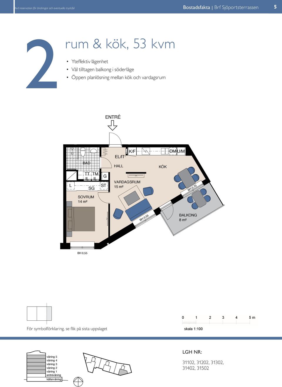 Öppen Balkong mot planlösning gård mellan kök och vardagsrum BAKON 8 mtt TM I I TT TM I I m² m² K/F HA m HA K/F ² ² K/F BAKON 8 m² BAKON 8 m² HA KM För symbolförklaring, se flik på sista uppslaget