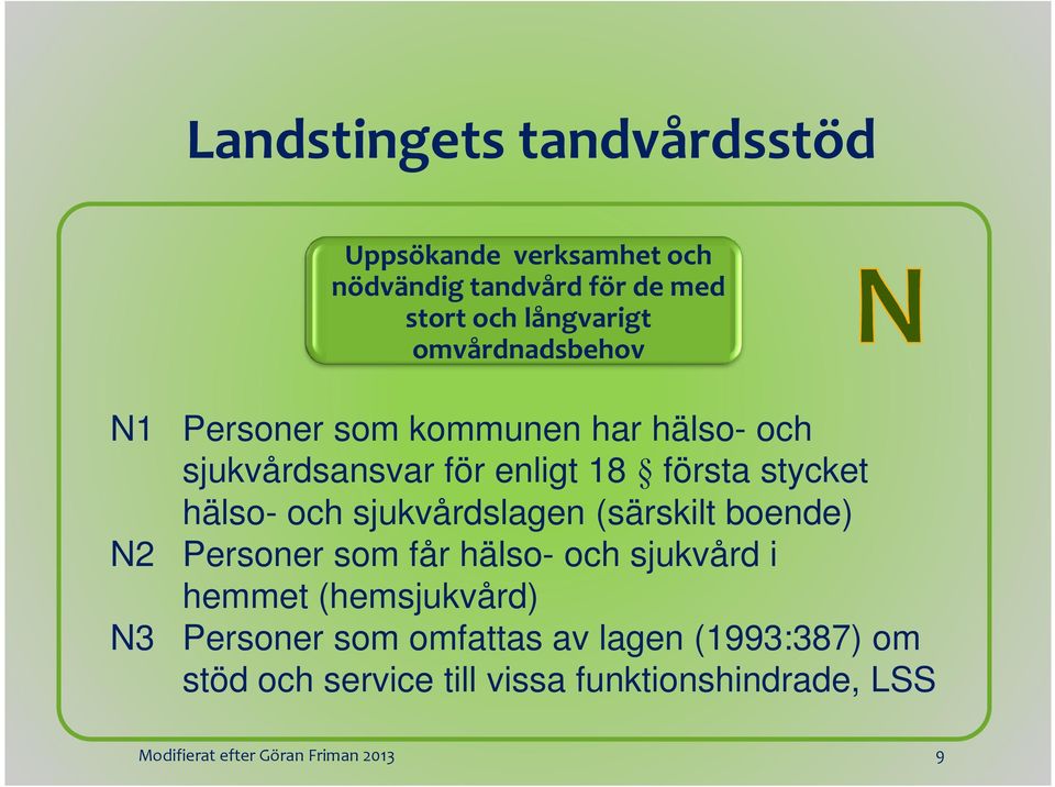 sjukvårdslagen (särskilt boende) Personer som får hälso- och sjukvård i hemmet (hemsjukvård) Personer