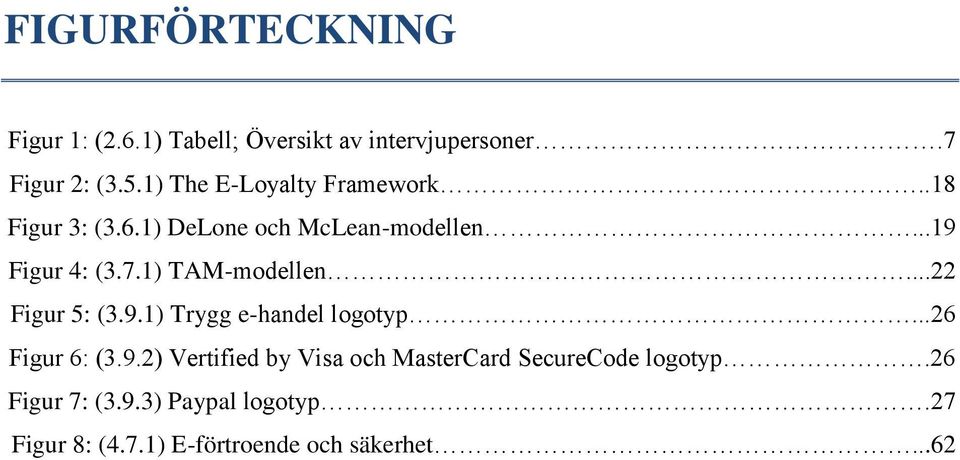 1) TAM-modellen...22 Figur 5: (3.9.1) Trygg e-handel logotyp...26 Figur 6: (3.9.2) Vertified by Visa och MasterCard SecureCode logotyp.
