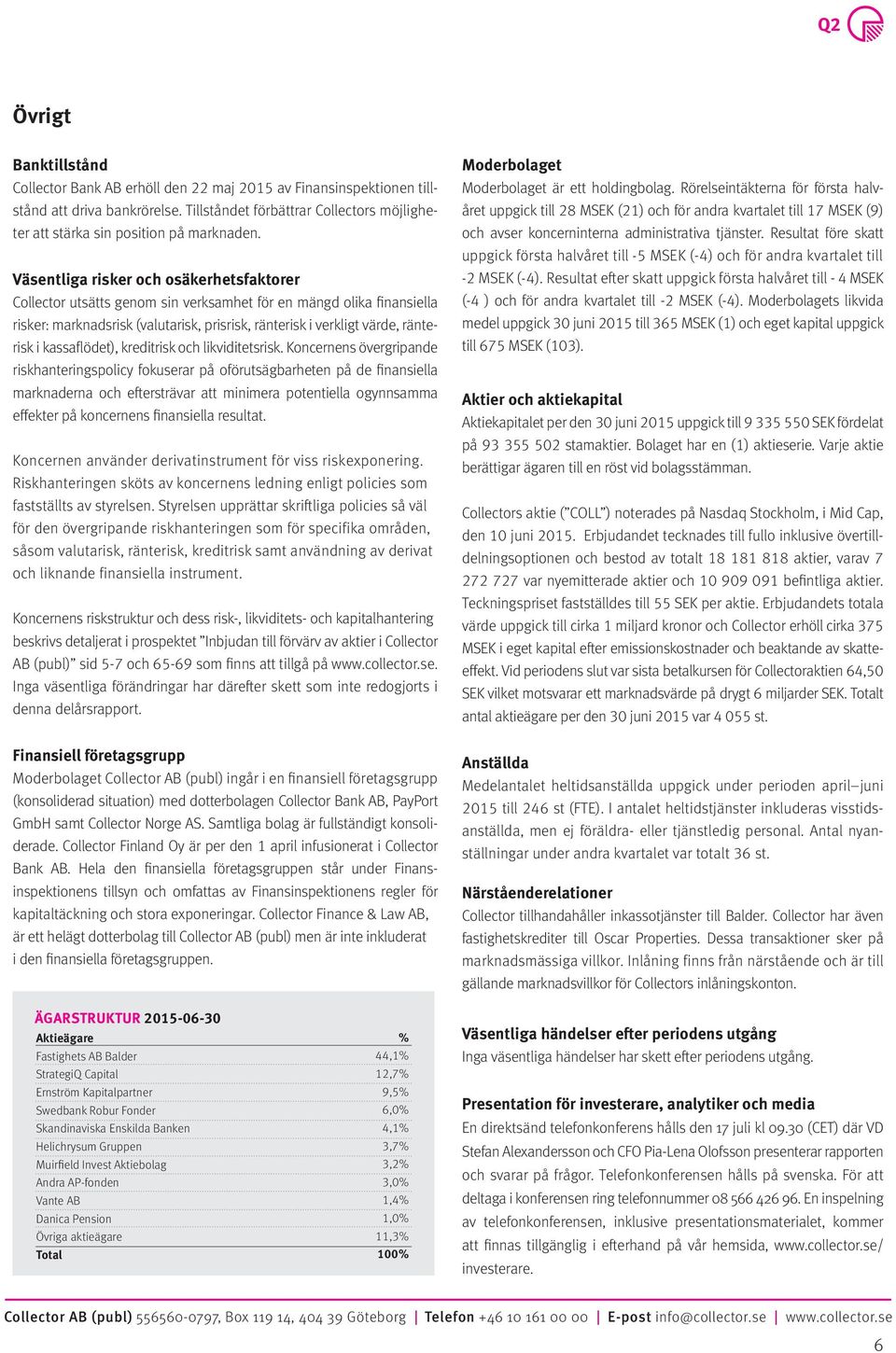 kassaflödet), kreditrisk och likviditetsrisk.