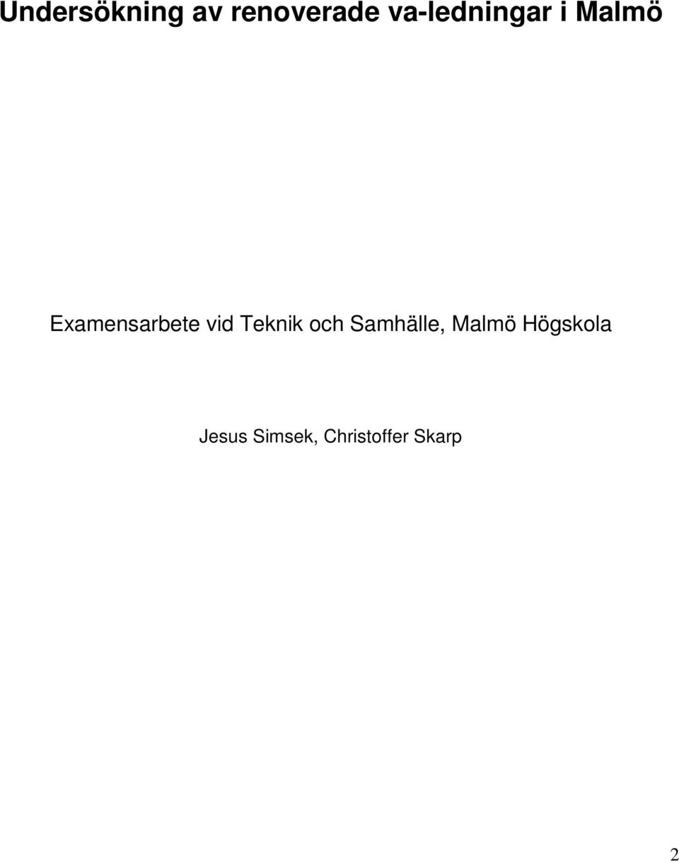 Examensarbete vid Teknik och