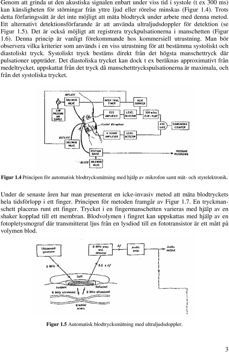 Det är också möjligt att registrera tryckpulsationerna i manschetten (Figur 1.6). Denna princip är vanligt förekommande hos kommersiell utrustning.