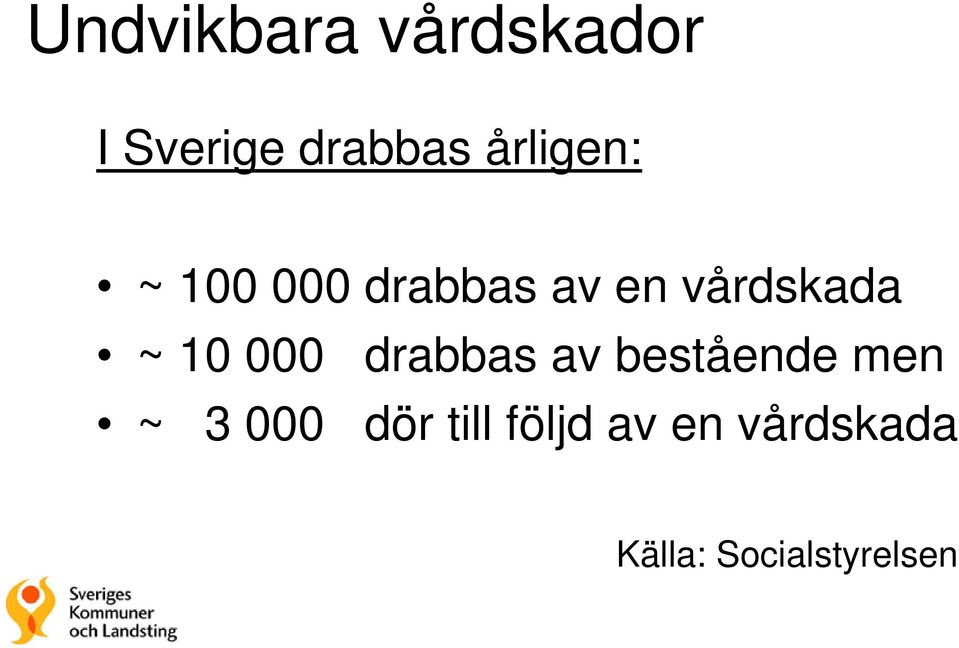 10 000 drabbas av bestående men ~ 3 000 dör