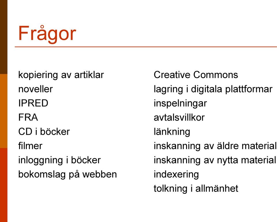 digitala plattformar inspelningar avtalsvillkor länkning inskanning