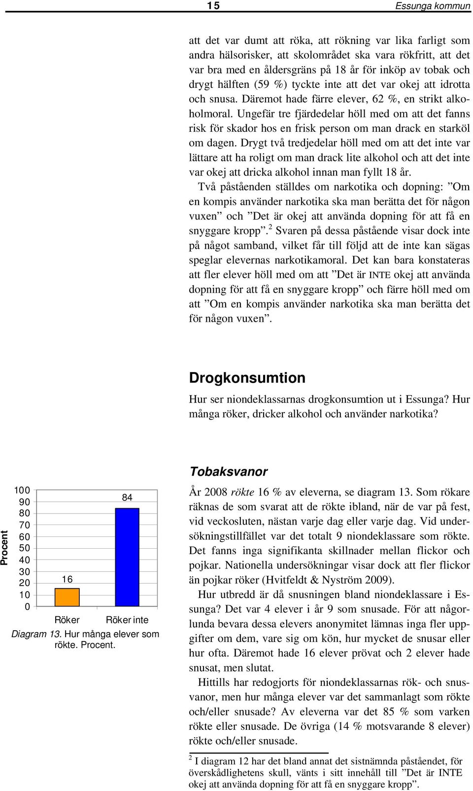 Ungefär tre fjärdedelar höll med om att det fanns risk för skador hos en frisk person om man drack en starköl om dagen.
