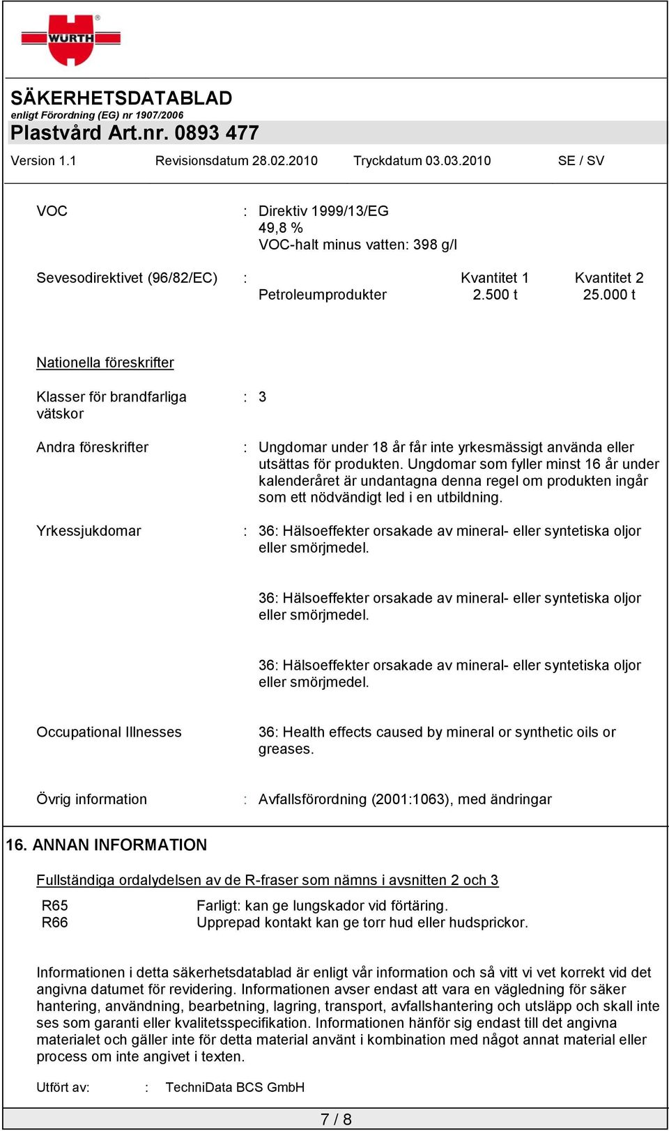 Ungdomar som fyller minst 16 år under kalenderåret är undantagna denna regel om produkten ingår som ett nödvändigt led i en utbildning.