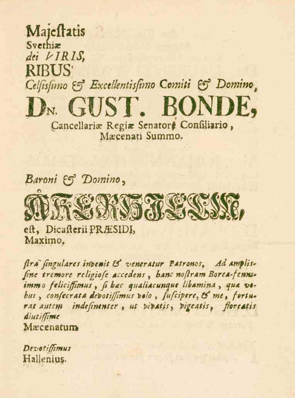 Baroni V Domino, ett, Dicaftcrii PRHSIOI, Maximo, fira ftngulares inptttit (f veneratur PAtronos, Ad Amflis* /«e tremore religiofe