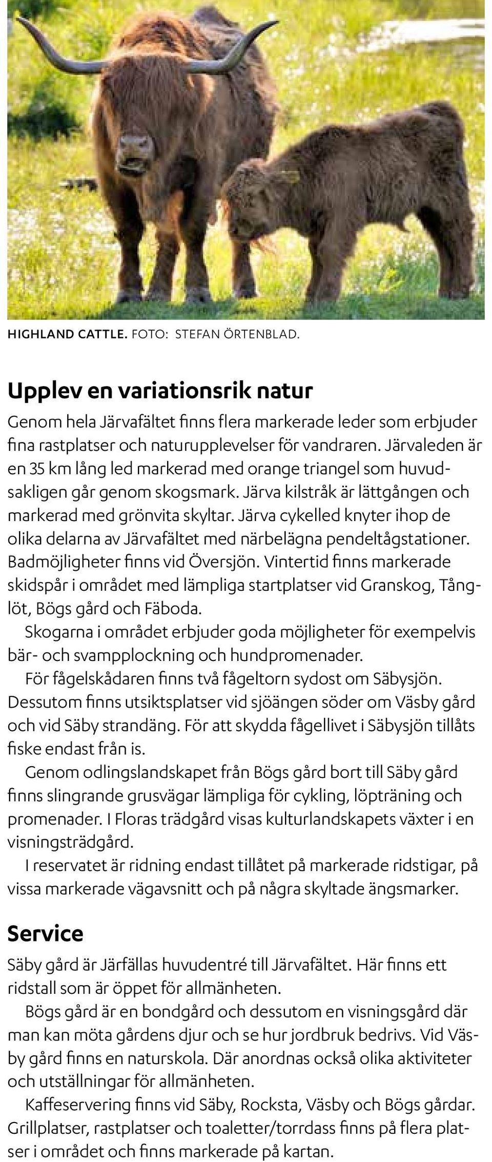 Järva cykelled knyter ihop de olika delarna av Järvafältet med närbelägna pendeltågstationer. Badmöjligheter finns vid Översjön.