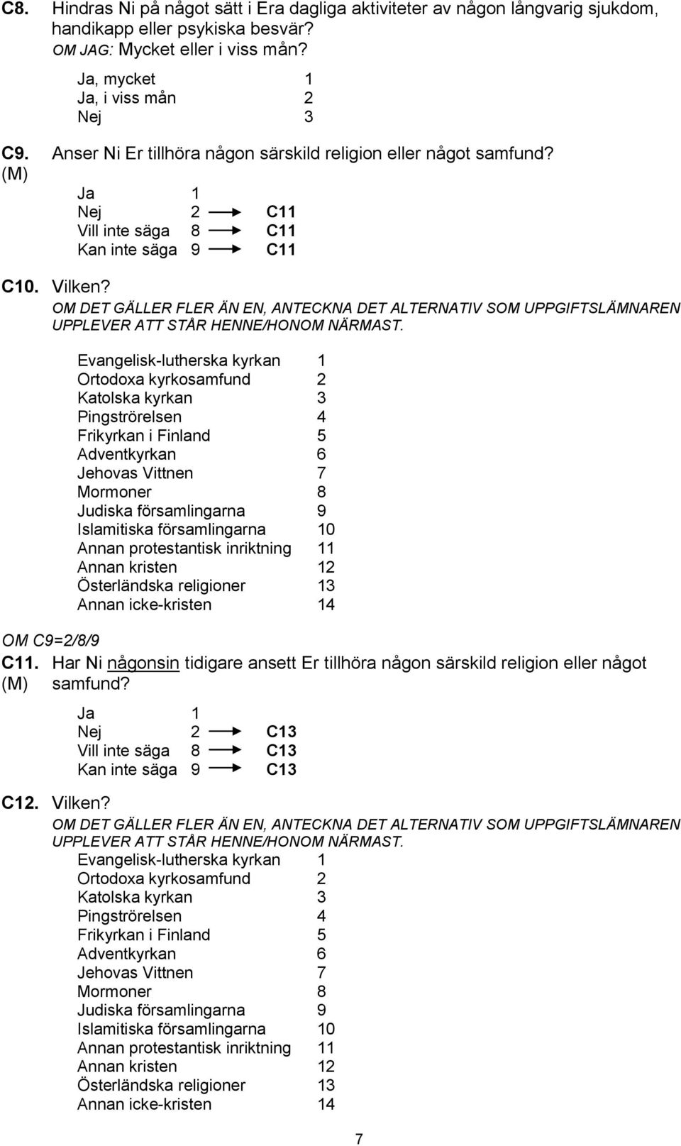 OM DET GÄLLER FLER ÄN EN, ANTECKNA DET ALTERNATIV SOM UPPGIFTSLÄMNAREN UPPLEVER ATT STÅR HENNE/HONOM NÄRMAST.