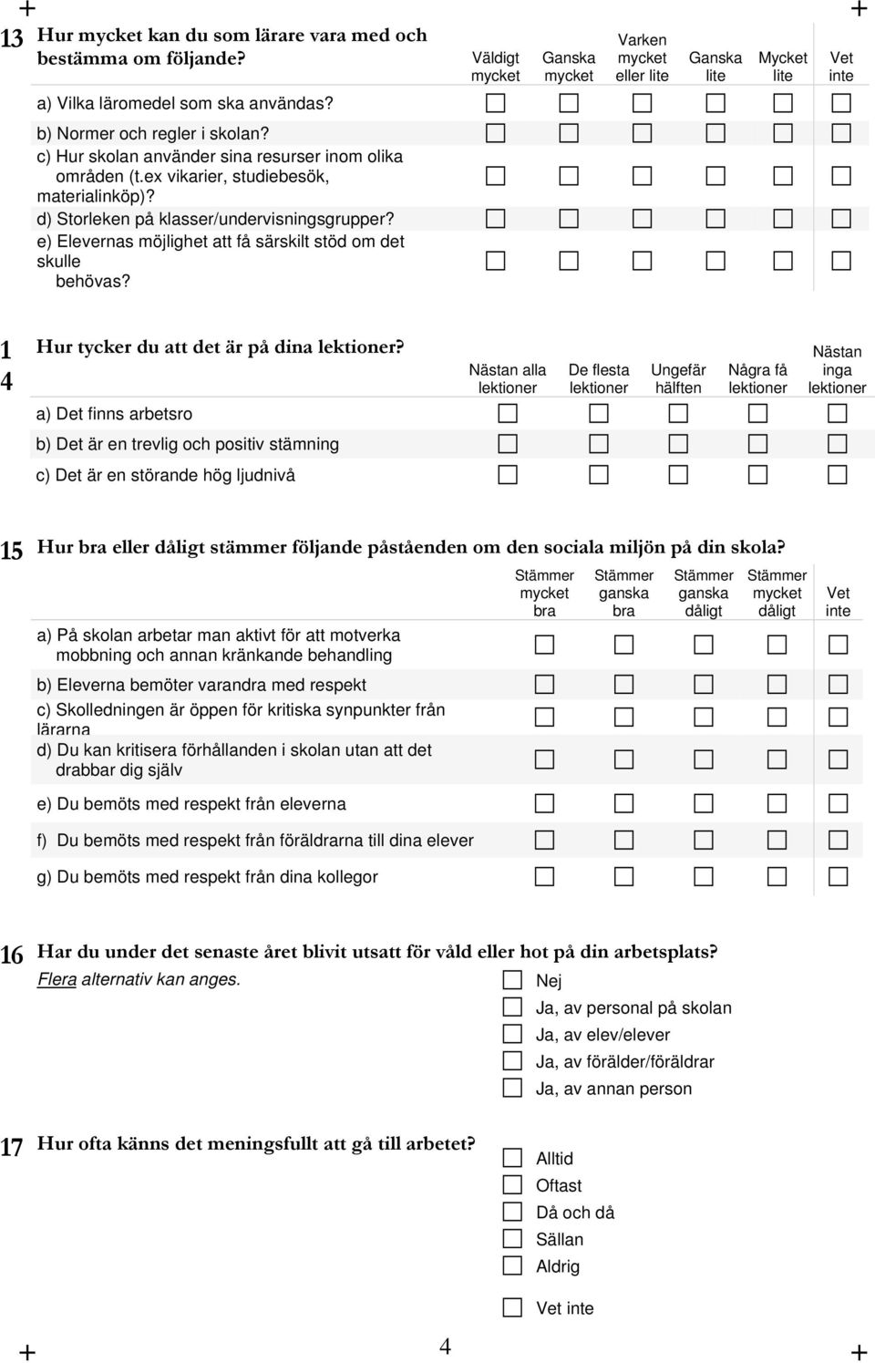 Väldigt eller lite lite lite 1 4 Hur tycker du att det är på dina lektioner?