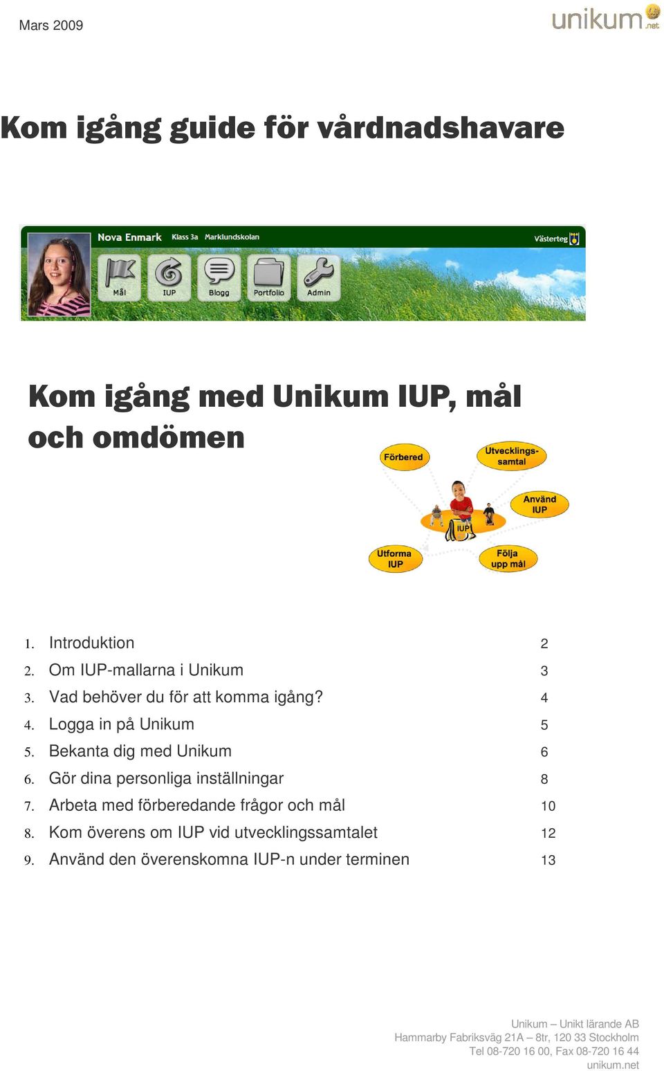 Bekanta dig med Unikum 6 6. Gör dina personliga inställningar 8 7.