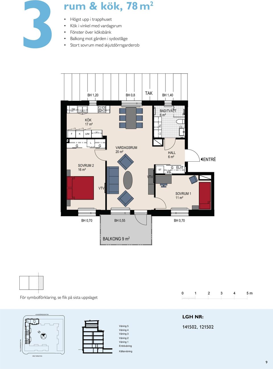 skjutdörrsgarderob TA BH 1,20 BH 0,8 BH 1,40 17 m² TM TT 1 VARDASRUM 20