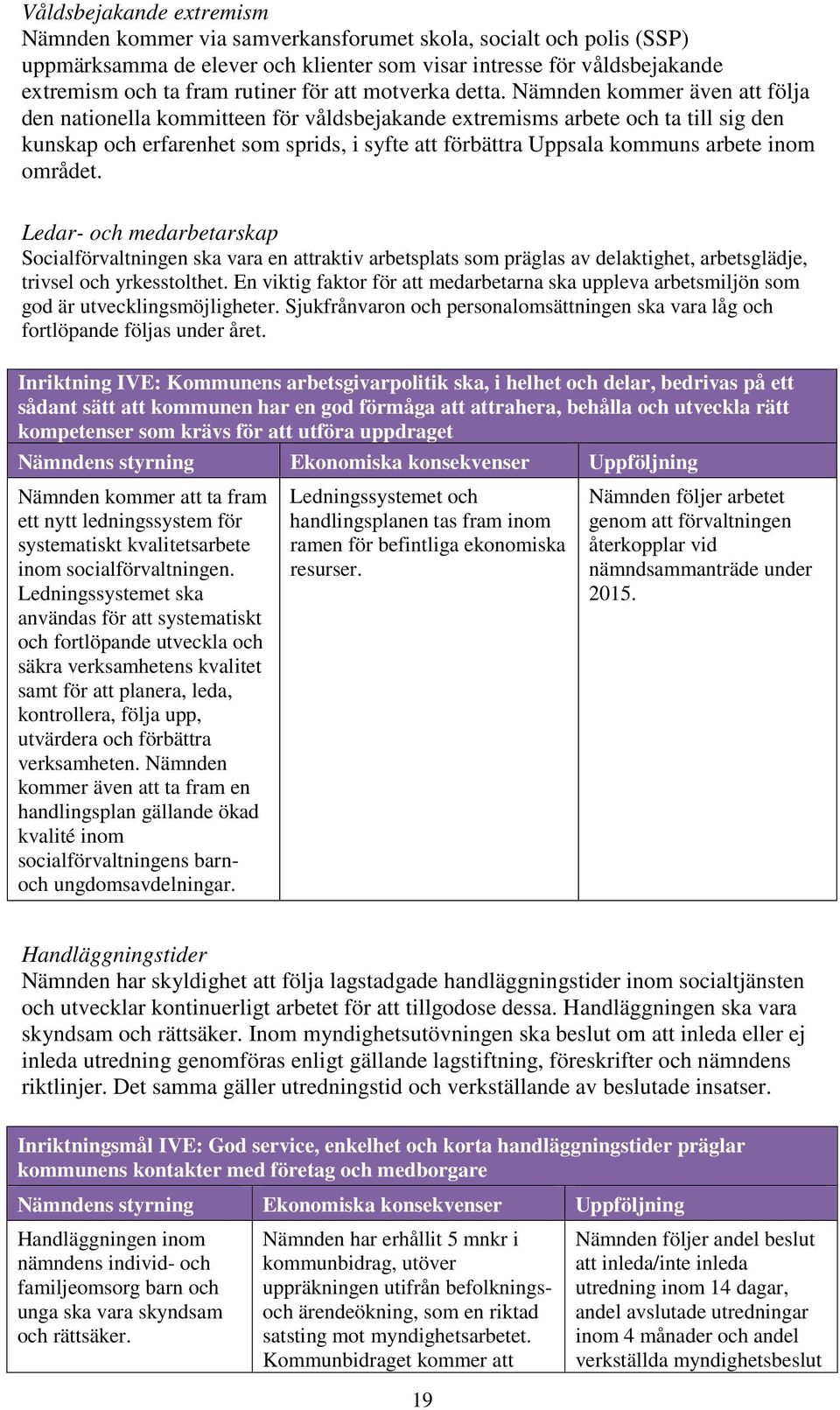 Nämnden kommer även att följa den nationella kommitteen för våldsbejakande extremisms arbete och ta till sig den kunskap och erfarenhet som sprids, i syfte att förbättra Uppsala kommuns arbete inom