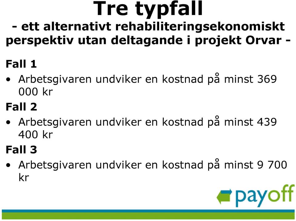 kostnad på minst 369 000 kr Fall 2 Arbetsgivaren undviker en kostnad