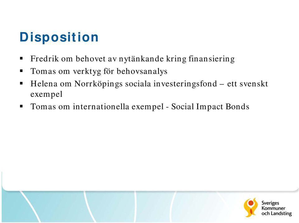 om Norrköpings sociala investeringsfond ett svenskt