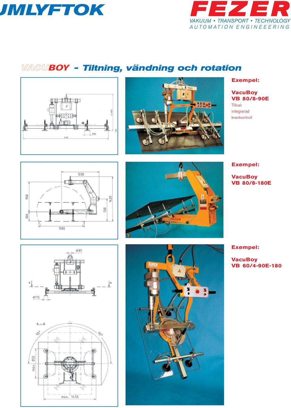 vändning och rotation VB 80/8-90E Tillval: