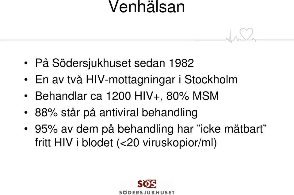 80% MSM 88% står på antiviral behandling 95% av dem på