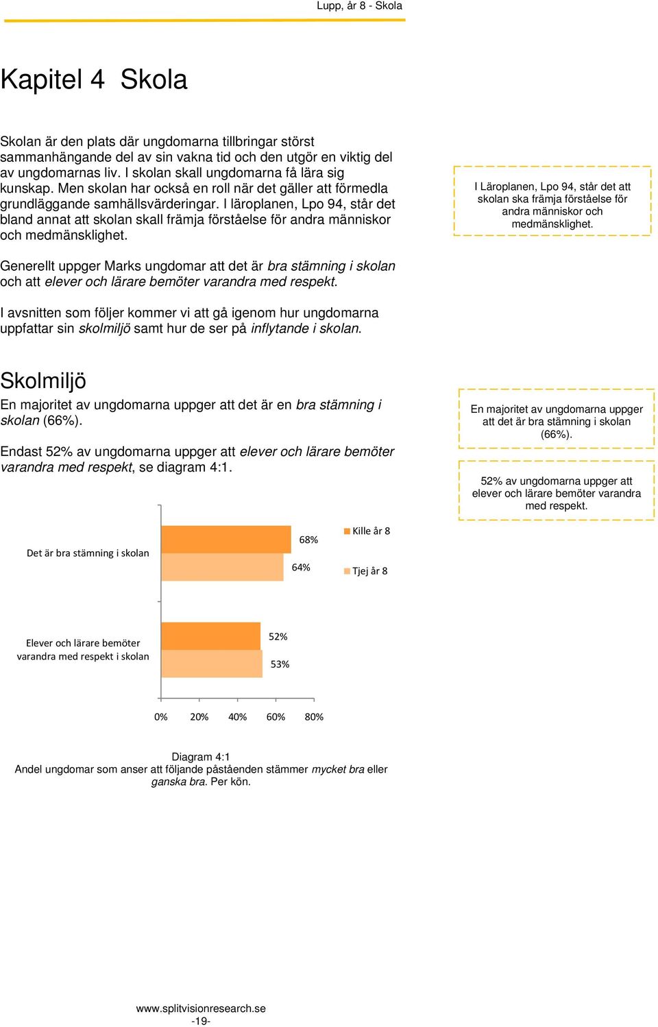 I läroplanen, Lpo 94, står det bland annat att skolan skall främja förståelse för andra människor och medmänsklighet.