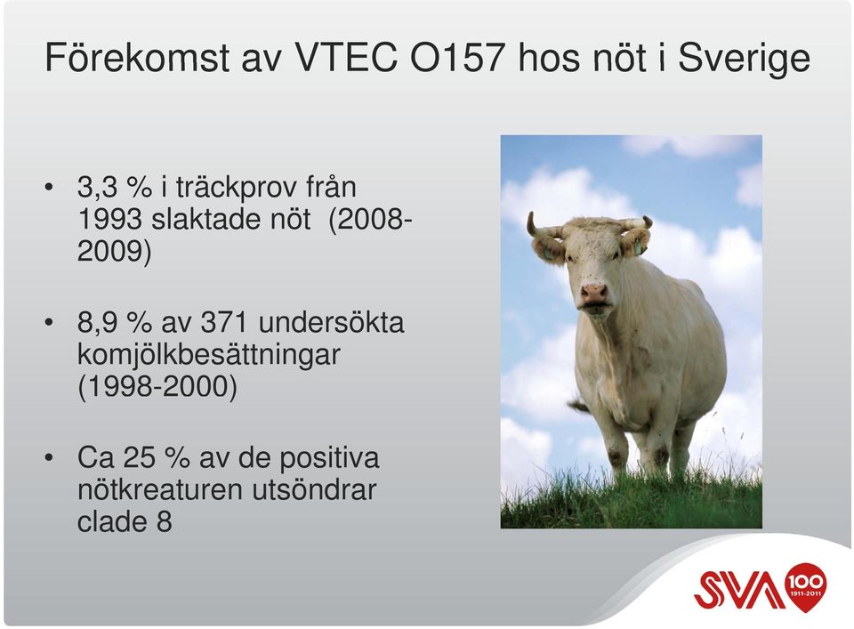 8,9 av 371 undersökta komjölkbesättningar